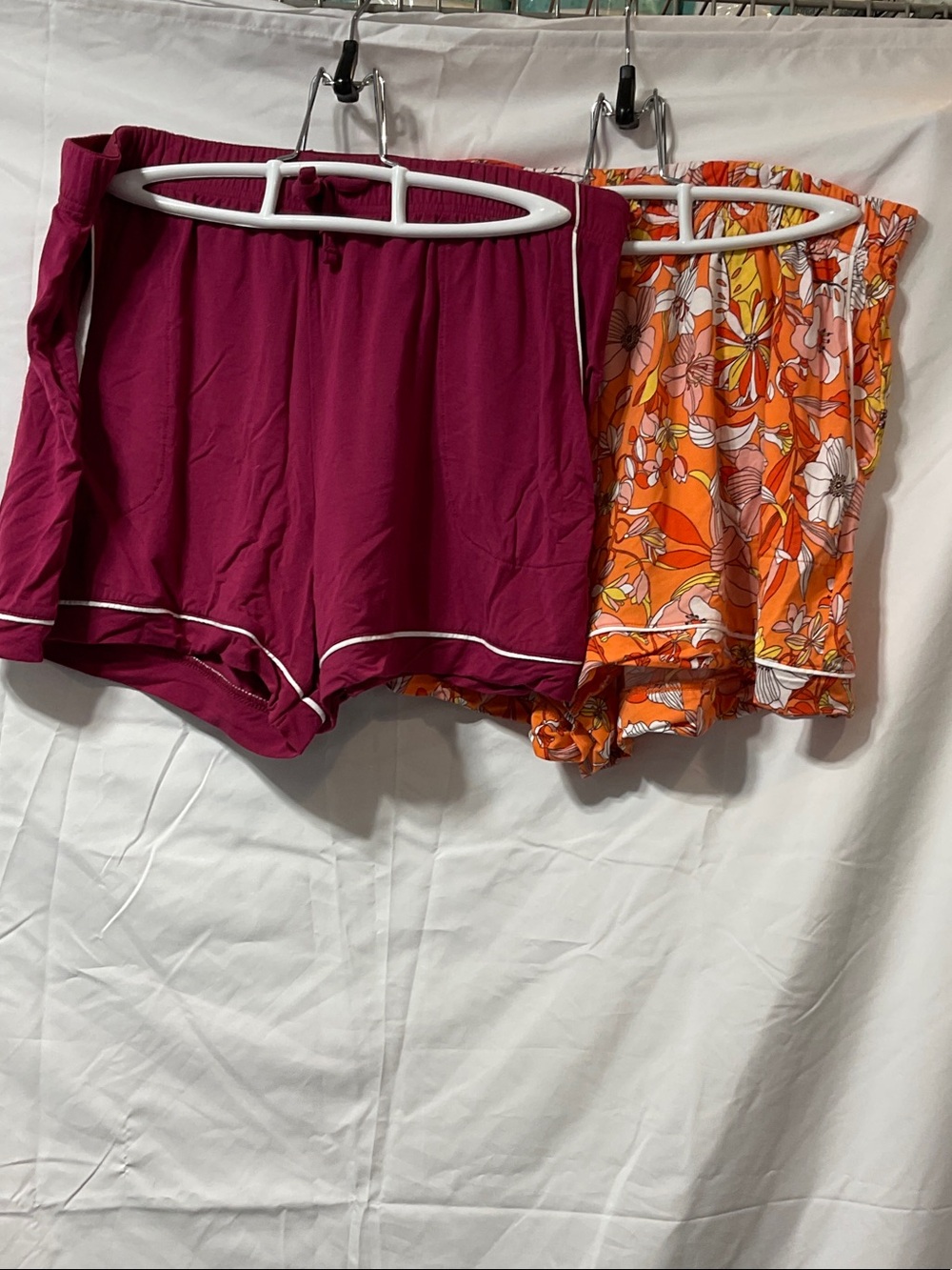 Women's Two-Pack Pajama Shorts Set - Berry & Orange Floral